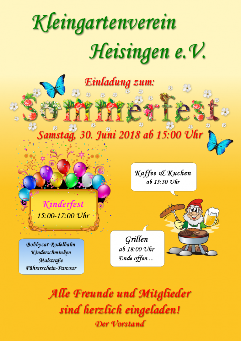 Sommerfest 2018 Kleingartenverein Heisingen e.V.